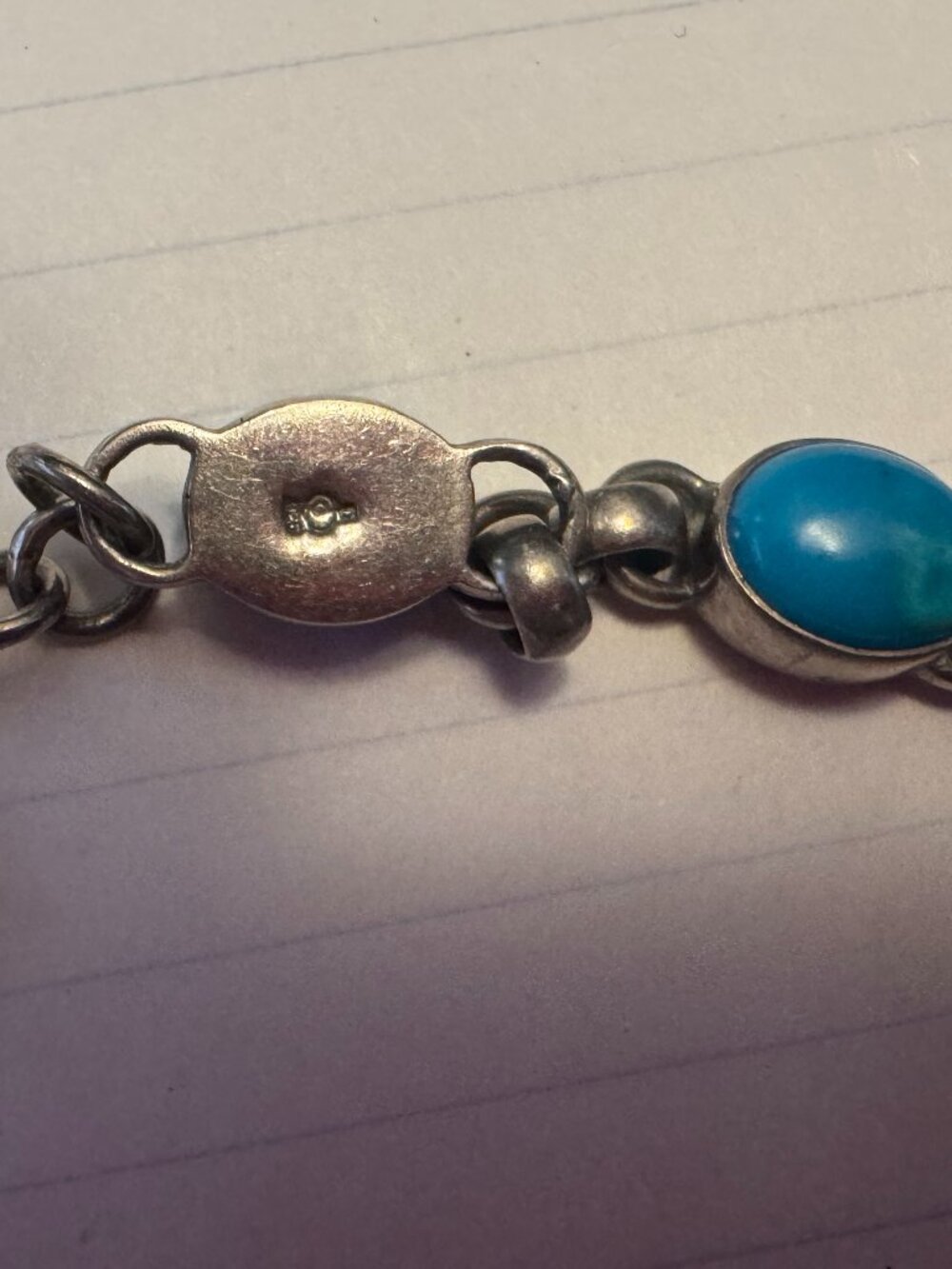 Silver and Turquoise Bracelet with earrings marked 925 Mexico - Picture 4 of 16